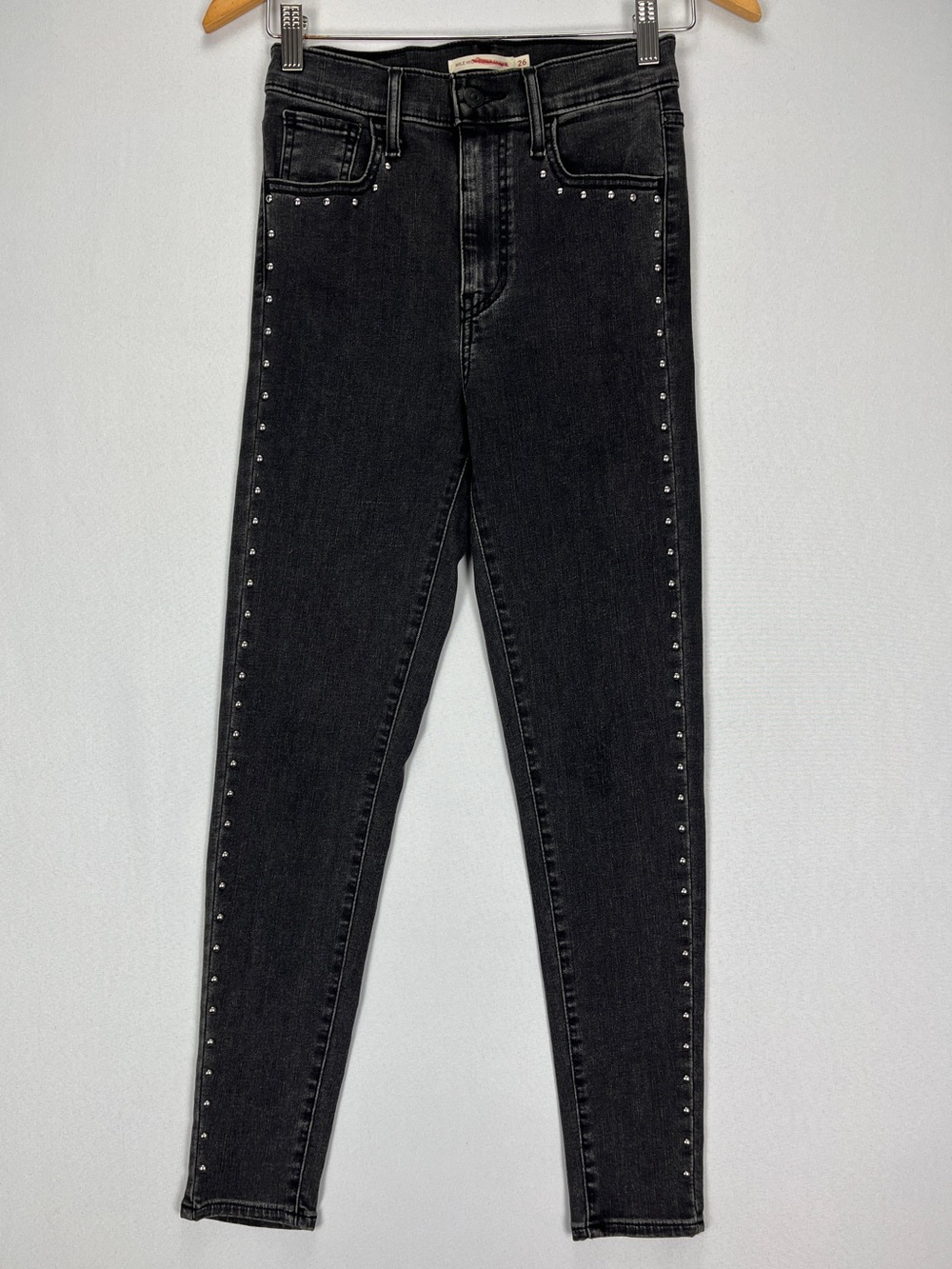 Levi’s Mile High Super Skinny Jeans Women’s Size 26 Charcoal Studded High-Rise
